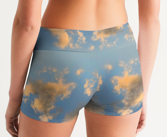 Women's Mid-Rise Yoga Shorts CELESTIAL