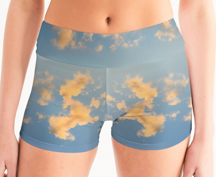 Women's Mid-Rise Yoga Shorts CELESTIAL