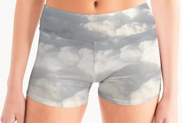 Women's Mid-Rise Yoga Shorts THE LAYERS OF HEAVEN