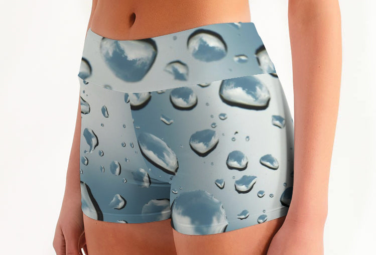 Women's Mid-Rise Yoga Shorts DROPS OF FEELING
