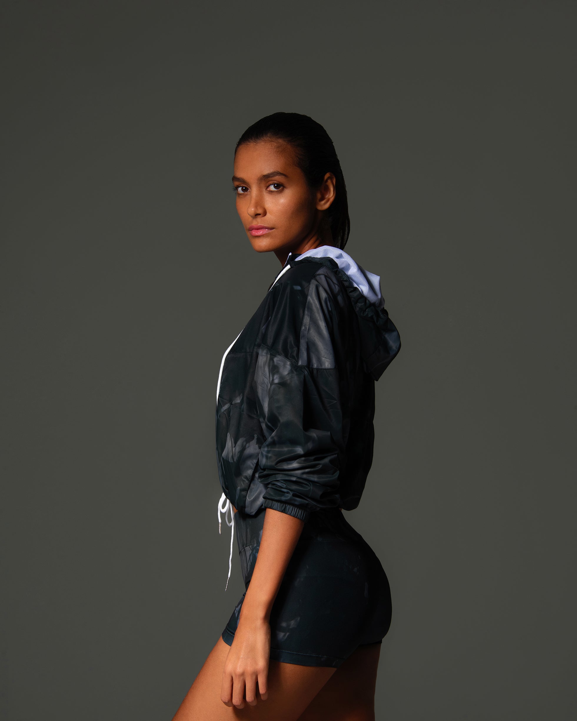 Women's Mid-Rise Yoga Shorts DARK BUT SENSITIVE