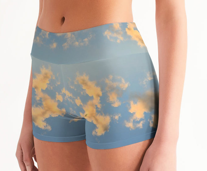Women's Mid-Rise Yoga Shorts CELESTIAL