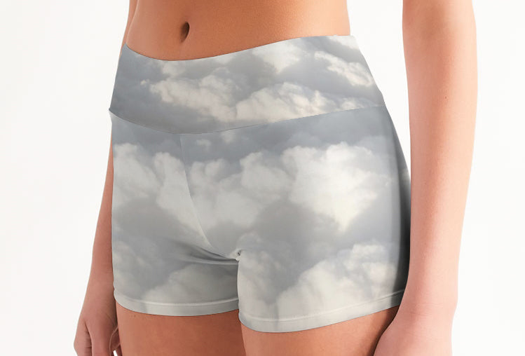 Women's Mid-Rise Yoga Shorts THE LAYERS OF HEAVEN