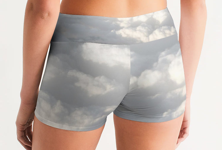 Women's Mid-Rise Yoga Shorts THE LAYERS OF HEAVEN