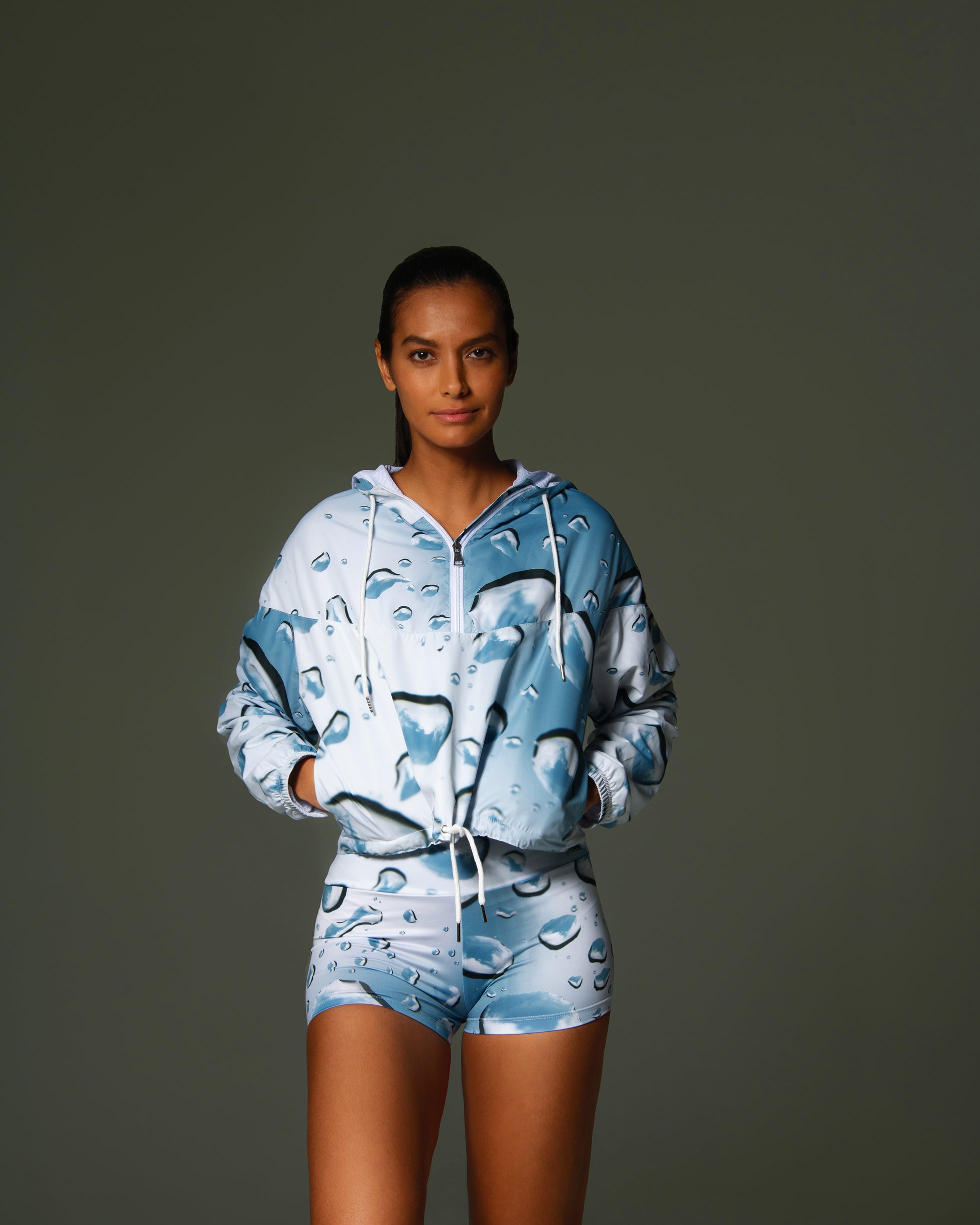 Women's Cropped Windbreaker DROPS OF FEELING