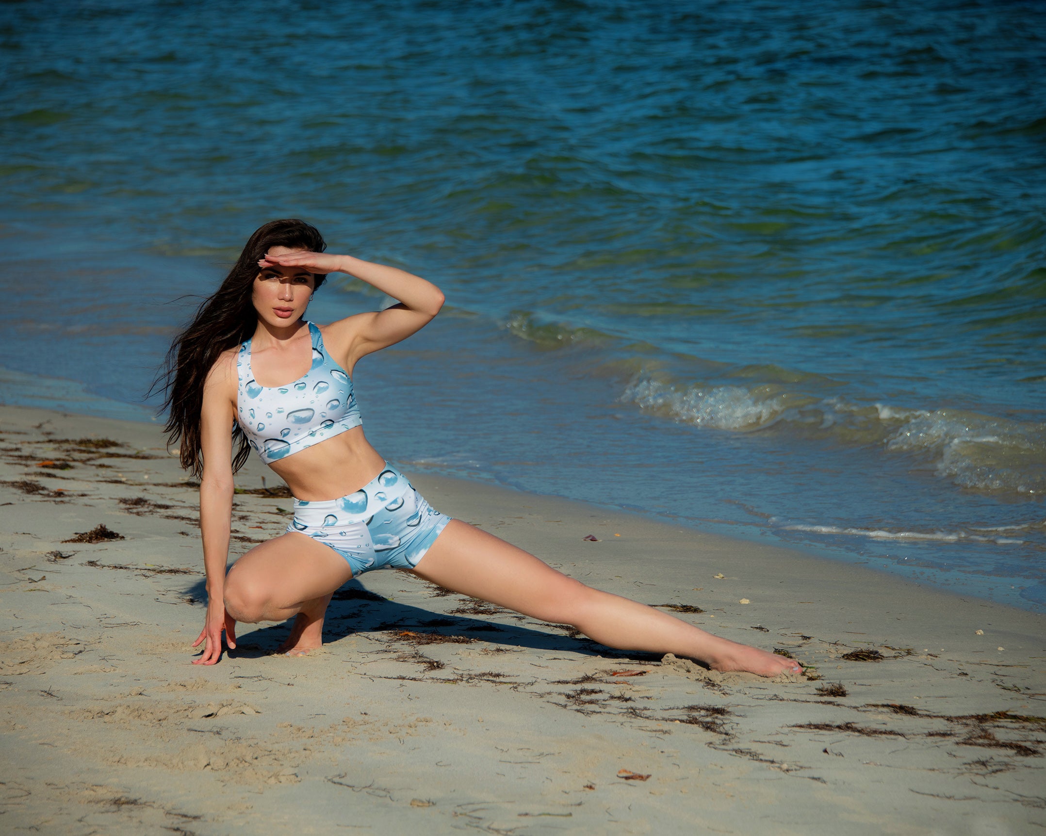 Women's Mid-Rise Yoga Shorts DROPS OF FEELING